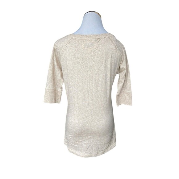 Womens Y2K Scoop Neck Fitted Henley Top Size XL Oatmeal Mallcore Layer Twilight - Picture 5 of 9